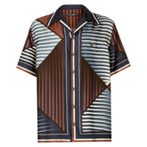 geometric-print silk shirt